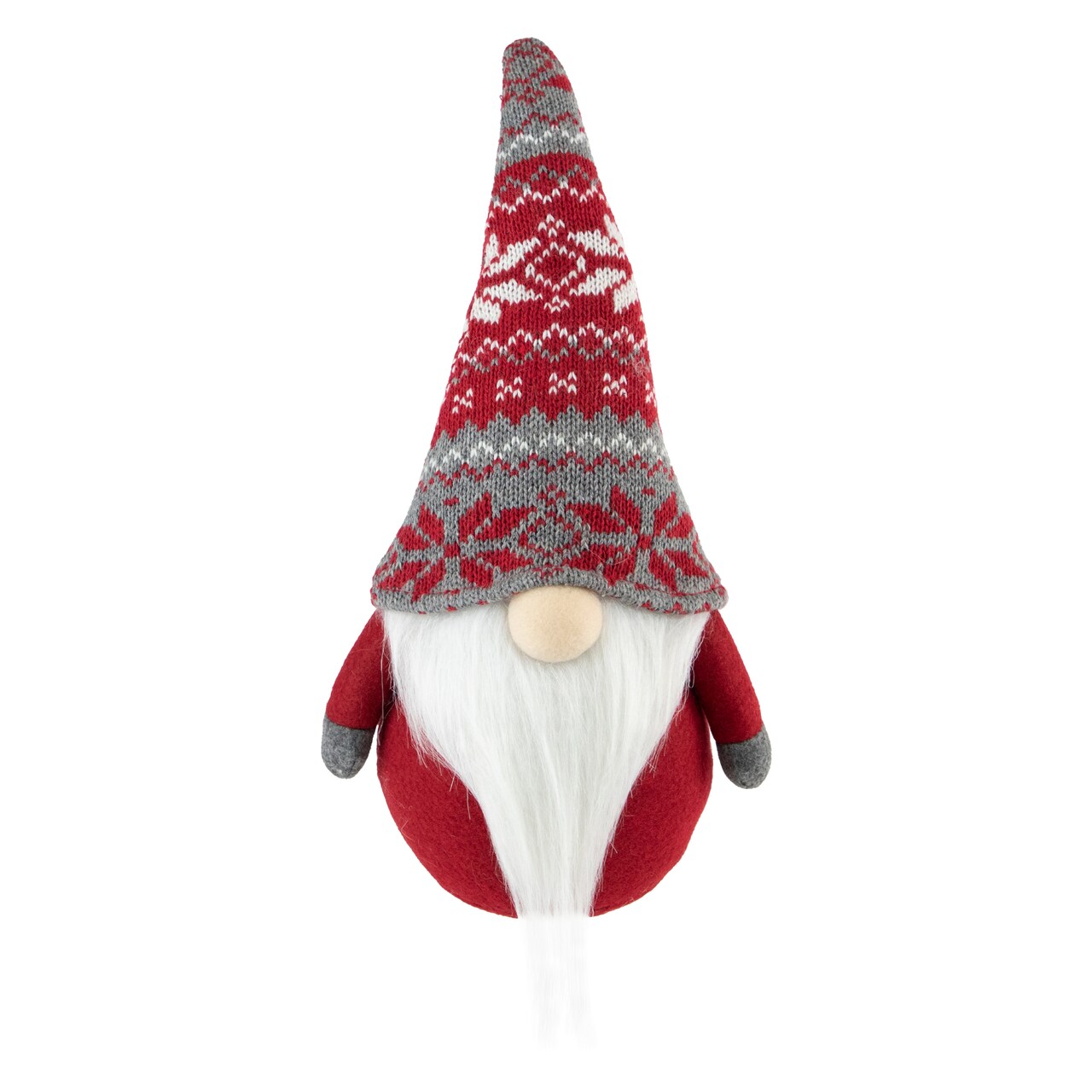 Northlight Standing Gnome with Nordic Hat Christmas Decoration - 12" - Red and Gray